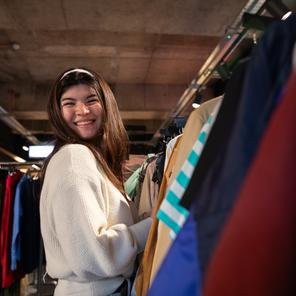 Rachel, a volunteer at the Shelter For Kids Nicolson shop in Edinburgh