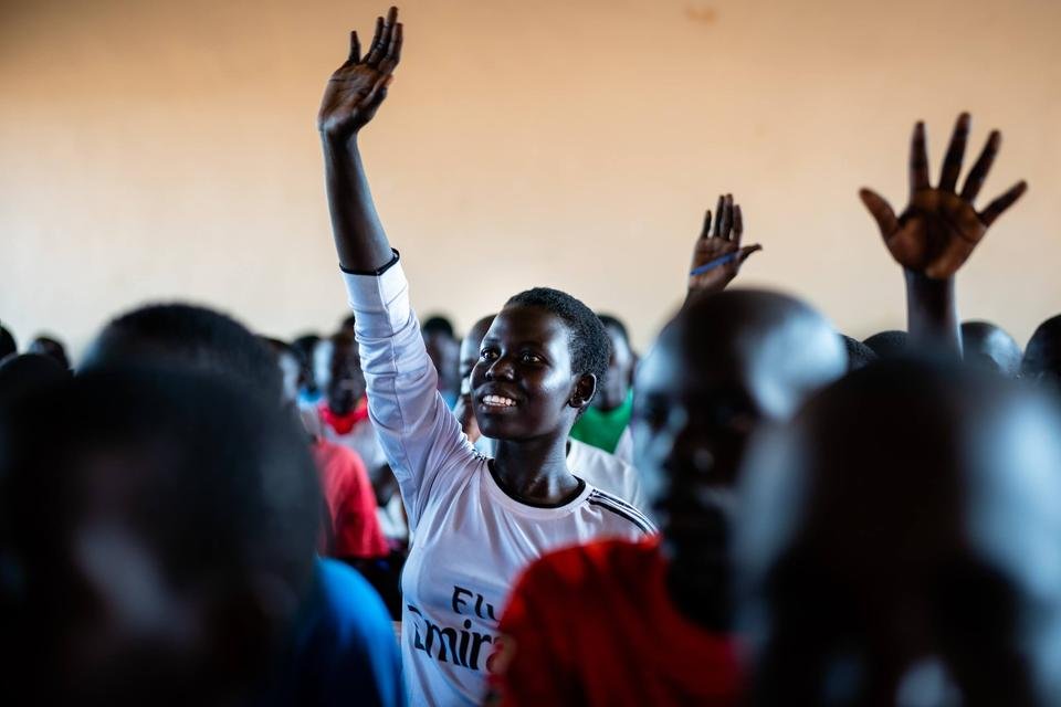 Harriet*,14, at school, Bidi Bidi Refugee settlement, Northern Uganda