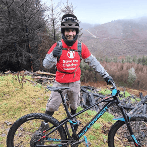 Fundraising cyclist