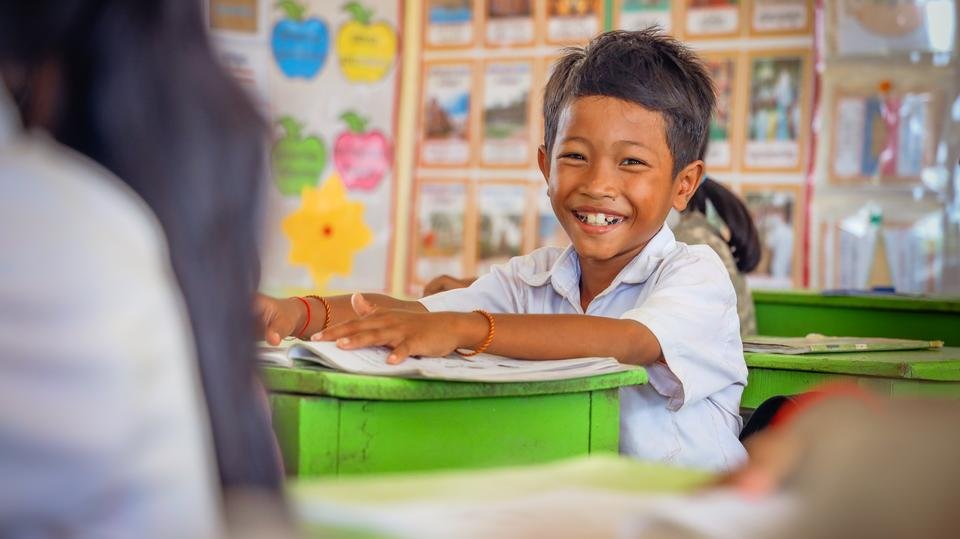 Polin, 10 learning in the renovated classroom, Cambodia